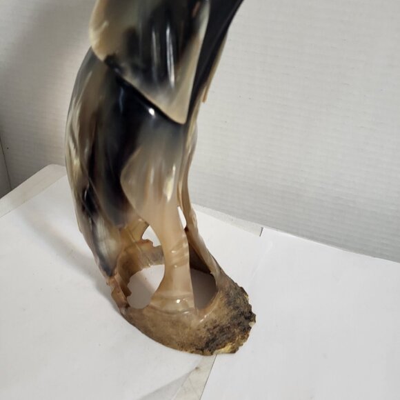 Vintage Elephant Sculpture Hand Carved Horn 11" tall - Picture 6 of 9